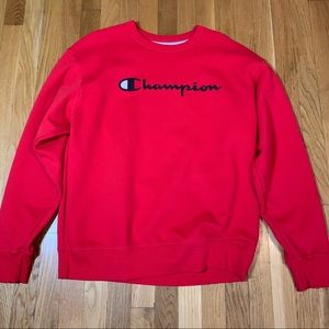 Champion Red Crew Neck Sweatshirt